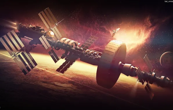Планета, звёзды, Spaceship concept