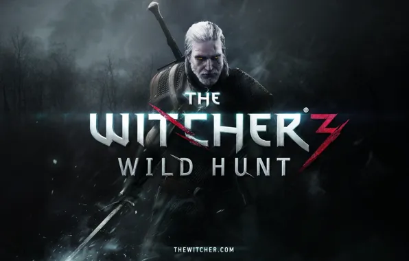 Картинка лес, оружие, игра, доспехи, game, постер, персонаж, The Witcher 3