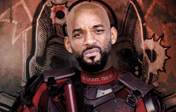 Фон, костюм, борода, боевик, постер, Will Smith, Уилл Смит, Deadshot