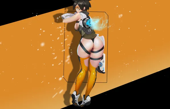 Картинка girl, game, ass, panties, weapon, anime, brunette, black panties