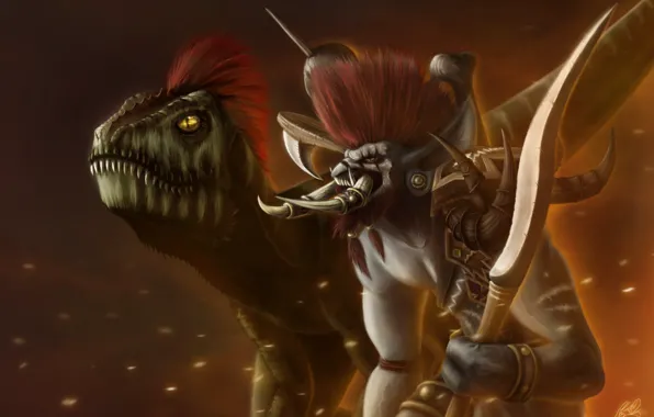 Ящер, копье, wow, world of warcraft, тролль, troll, Орда, Vol'jin