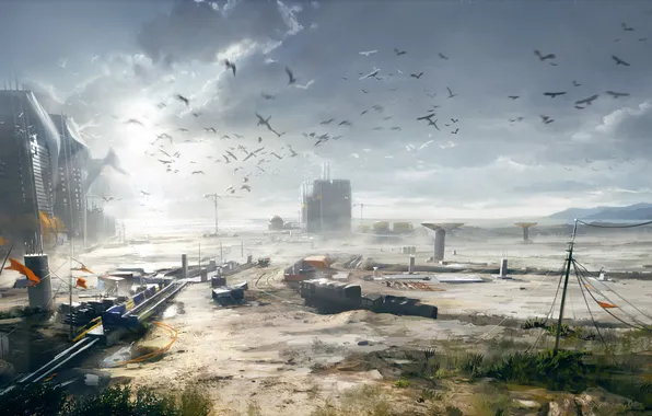Картинка город, арт, концепт, пустош, Battlefield 4