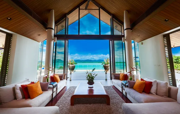 Вилла, интерьер, Phuket, гостиная, villa Cape Yamu