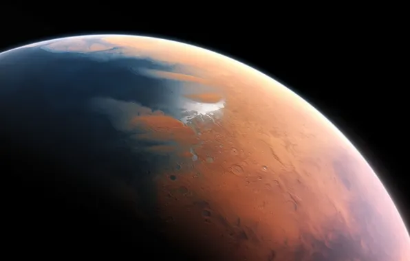Картинка космос, планета, Mars, billion years ago