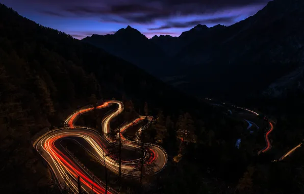 Дорога, ночь, огни