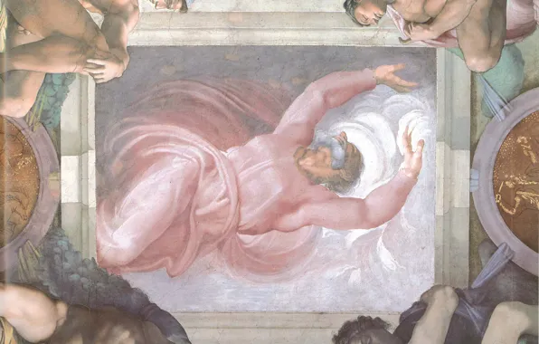 Картинка возрождение, Микеланджело Буонарроти, отделение света от тьмы