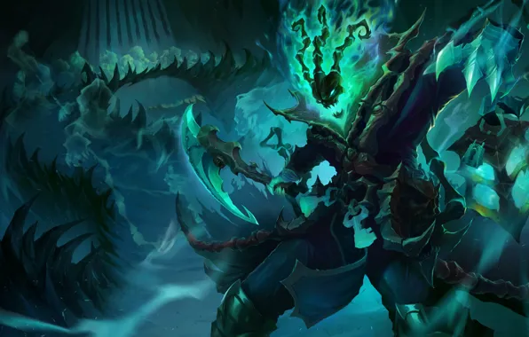 Монстр, фэнтези, League of Legends, Riot Games, Thresh, Bo Lu