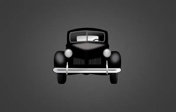 Car, машина, черный, минимализм, классика, classic, темно-серый фон