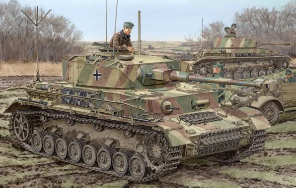 Германия, Танк, Бронетехника, Командирский танк, Pz. IV Ausf. J