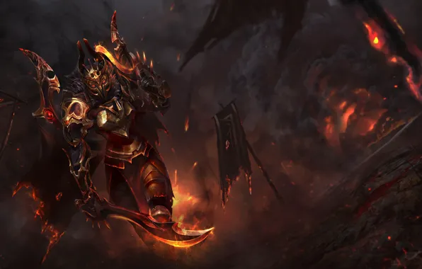 Дым, Огонь, Меч, Броня, Арт, Dota 2, Дота 2, Tresdin