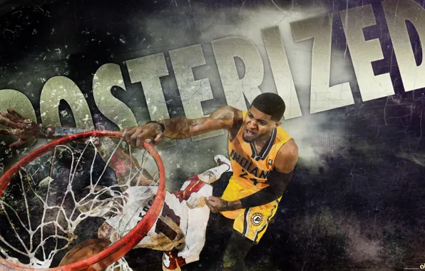 Баскетбол, NBA, dunk, Indiana Pacers, Paul George, posterize