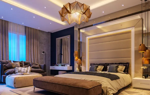 Дизайн, стиль, комната, интерьер, спальня, luxury bedroom