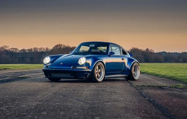 Porsche, sunset, singer, dls