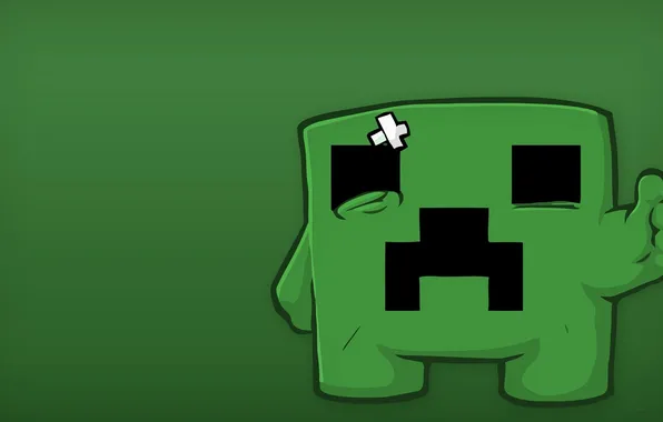 Картинка Игра, Зеленый, 1920x1080, Minecraft, Крипер, Обоя, Майнкрафт, Creeper