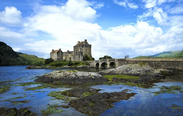 Картинка замок, Шотландия, Scotland, Eilean Donan Castle