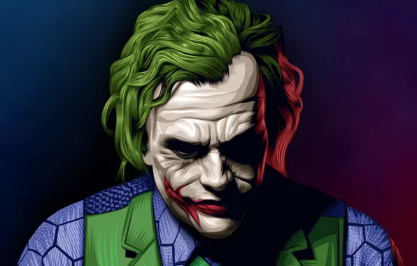 Бетмен, джокер, волосы, joker, хит леджер, грим, hero, шрамы