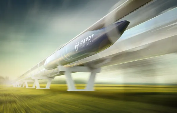 Картинка High-speed transportation system, Futuristic Technology, Футуристическая технология, Hardt Hyperloop, Высокоскоростная транспортная система