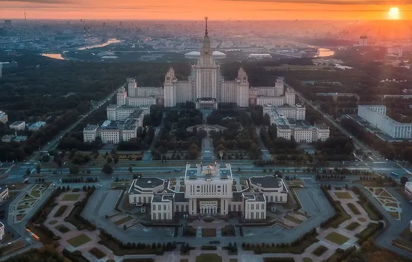 Москва, МГУ, аэросъемка, Кирилл Сергеев, Храм науки