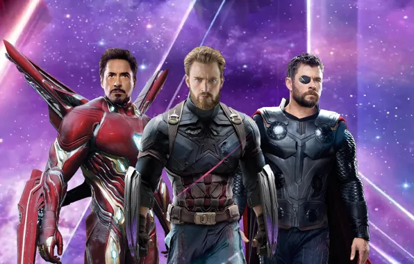 Картинка фантастика, постер, Iron Man, комикс, костюмы, Captain America, супергерои, Thor