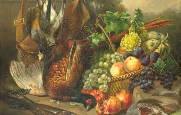 Масло, картина, холст, Натюрморт, 1842, Elisabeth Iosetta Burgklij Glimmer-Hoopstad