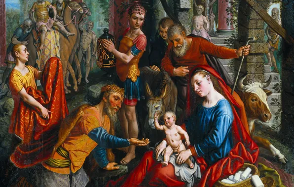 Картина, мифология, Поклонение волхвов, Питер Артсен, Pieter Aertsen, 1560