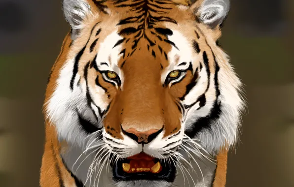 Картинка морда, тигр, art