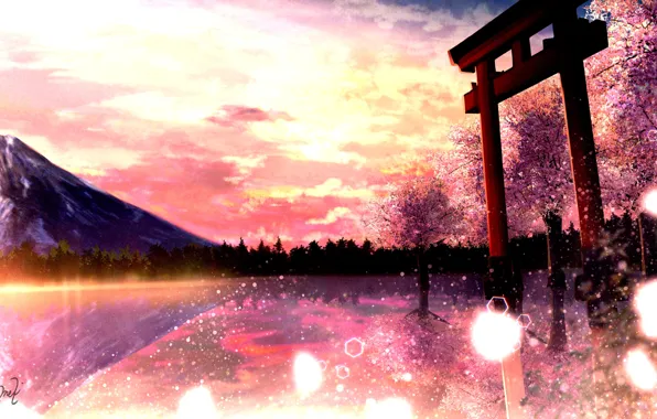 Картинка пейзаж, закат, природа