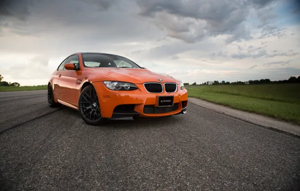 Картинка BMW, Orange, Black, E92, Wheels