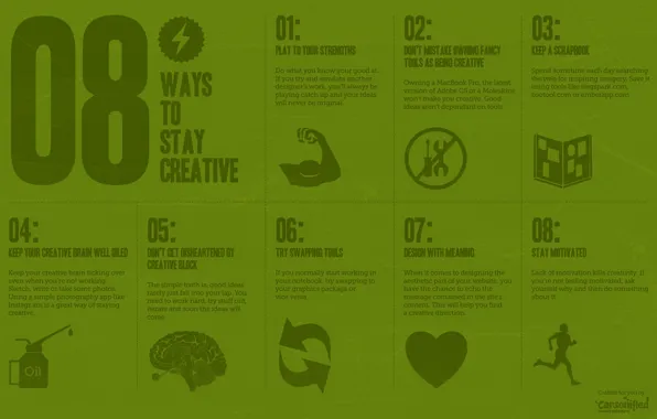 Креатив, надпись, минимализм, 8 ways to stay creative