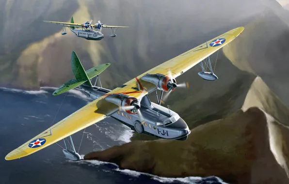 Самолёт, Sikorsky, летающая лодка, Гидросамолёт, S-43 (JRS-1)
