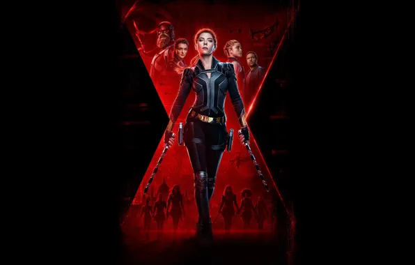 Картинка Scarlett Johansson, Костюм, Оружие, Marvel, Black Widow, Natasha Romanoff, Movie, Персонажи
