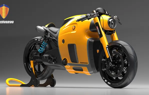 Картинка Concept, Koenigsegg, Yellow, Bike, Wheels, Brake