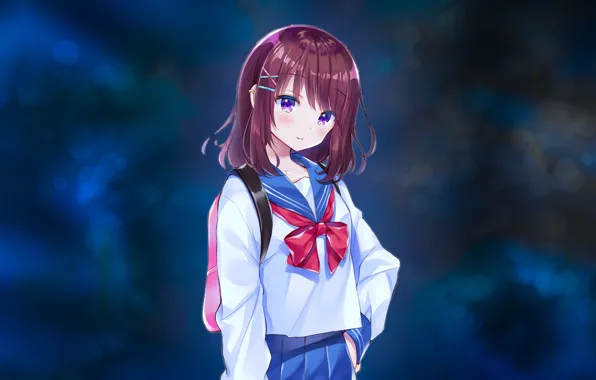 Девушка, фон, форма, Sailor Uniform