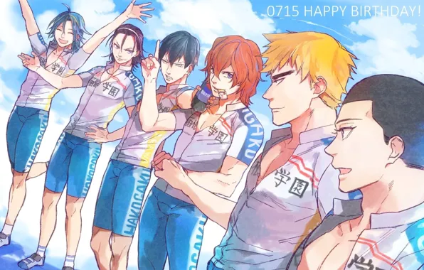 Аниме, арт, парни, Трусливый велосипедист, Yowamushi Pedal
