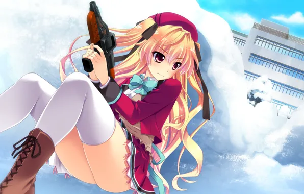 Девушка, Оружие, Арт, baka moe heart ni ai wo komete!