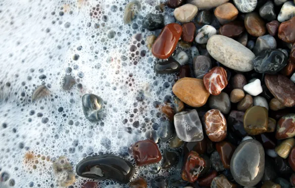 Вода, Камни, Пена, Water, Stones, Foam