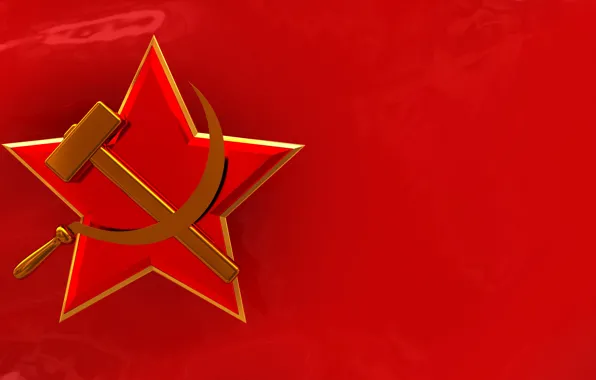 Красный, флаг, символ, СССР, серп и молот