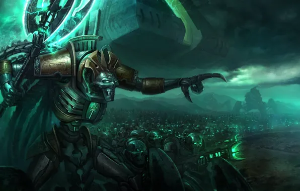 Картинка Necron, оружие, войны, Лорд Некронов, 40k, Warhammer, тьма, монолит, Некроны