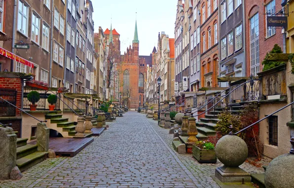 Street, building, poland, gdańsk