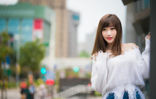 Девушка, азиатка, милашка