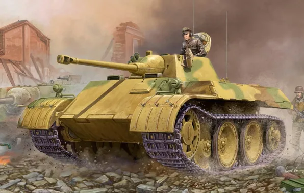Картинка war, art, tank, ww2, panzer, german tank, panzer tank, Light Tank VK 1602 &ampquot;Leopard&ampquot;