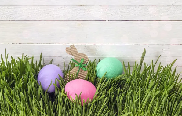Трава, весна, Пасха, wood, spring, Easter, eggs, decoration