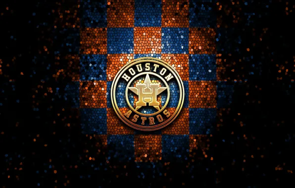Wallpaper, sport, logo, baseball, glitter, checkered, MLB, Houston Astros
