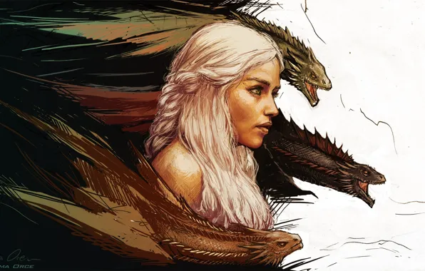 Арт, Игра престолов, Daenerys Targaryen, Game of thrones, mother of dragons