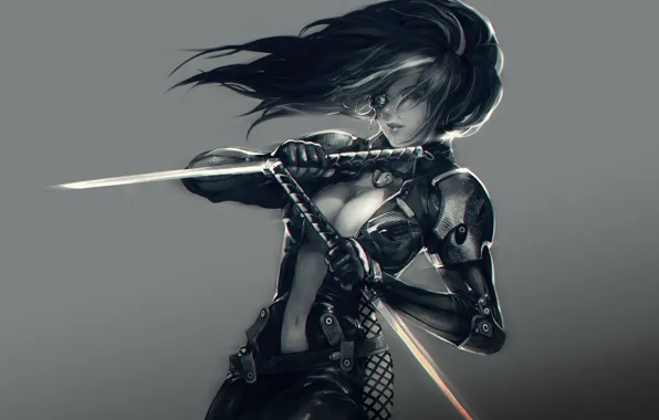 Картинка девушка, оружие, мечи, Kelvie