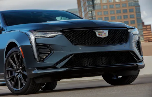 Картинка Cadillac, седан, передняя часть, четырёхдверный, 2020, CT4-V