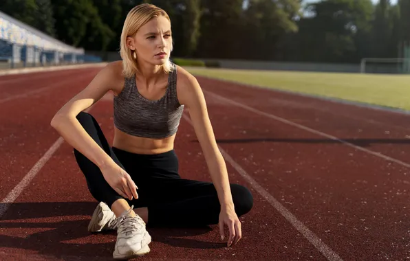 Girl, young, beautiful, sweet, athlete, runner