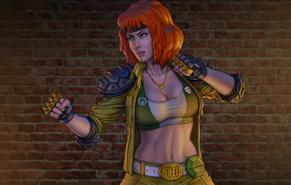 Девушка, Girl, Рыжая, TMNT, Teenage Mutant Ninja Turtles, Фигура, Redhead, Персонаж