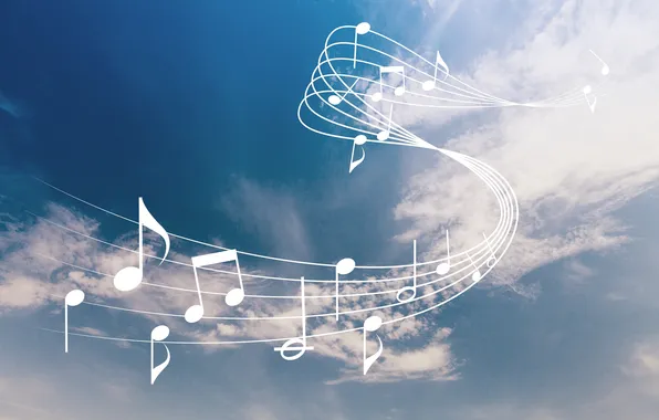 Картинка music, concept, sky, design, nature, note, art, background