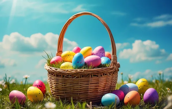 Цветы, яйца, весна, colorful, Пасха, happy, flowers, spring